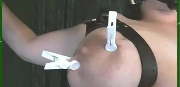  Tortured huge boobs and extreme object insertion